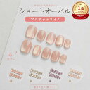 ネイルチップ ショート マグネットで上品見え｜オフィスにも合うラメフレンチ